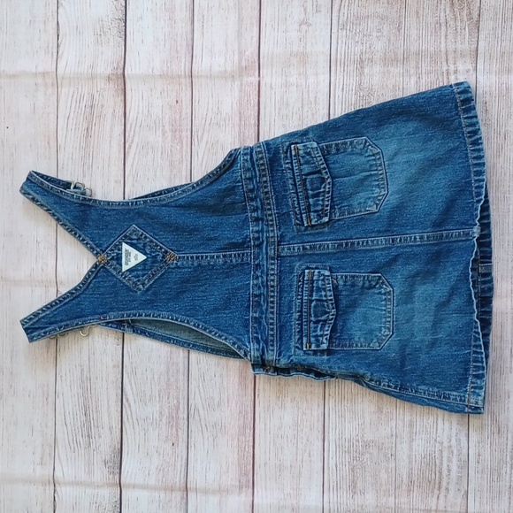 Oshkosh embroidered overall jeaj jumper. Girls 5t. Floral - Picture 4 of 6